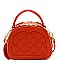 QUILTED STUD ACCENTED SATCHEL