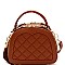 QUILTED STUD ACCENTED SATCHEL