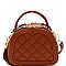 QUILTED STUD ACCENTED SATCHEL