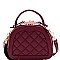 QUILTED STUD ACCENTED SATCHEL