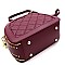 QUILTED STUD ACCENTED SATCHEL