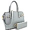 Hardware Accent Belted Structured Satchel Wallet SET MH-LS3169