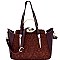 Jewel-Top Satchel Mixed-Material 2 in 1 Tote MH-LS7092