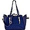 Jewel-Top Satchel Mixed-Material 2 in 1 Tote MH-LS7092