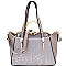 Jewel-Top Satchel Mixed-Material 2 in 1 Tote MH-LS7092