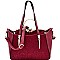 Jewel-Top Satchel Mixed-Material 2 in 1 Tote MH-LS7092