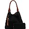 Braided Canvas 2-Way Hobo and Long Wallet Set