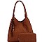 Braided Canvas 2-Way Hobo and Long Wallet Set