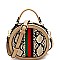 STRIPED SNAKE PRINT ROUND SATCHEL