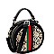 STRIPED SNAKE PRINT ROUND SATCHEL