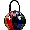 LW1396-LP Color Block Patent Jewel-Top Satchel