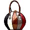 LW1396-LP Color Block Patent Jewel-Top Satchel