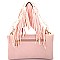 LY081-LP Fringed Strap Accent 3-Way Cross-body Shoulder Bag