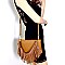 LY081-LP Fringed Strap Accent 3-Way Cross-body Shoulder Bag