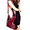 LY090-LP Flower Embroidered Velvet Reversible 2-Way Hobo