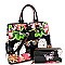 2 IN 1 FLOWER BUTTERFLY PRINT SATCHEL WALLET SET