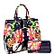 2 IN 1 FLOWER BUTTERFLY PRINT SATCHEL WALLET SET