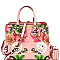 2 IN 1 FLOWER BUTTERFLY PRINT SATCHEL WALLET SET