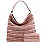 Fab Braid Accent Single Strap Hobo Wallet Set MH-LY1161W