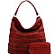 Fab Braid Accent Single Strap Hobo Wallet Set MH-LY1161W