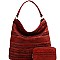 Fab Braid Accent Single Strap Hobo Wallet Set MH-LY1161W