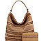 Fab Braid Accent Single Strap Hobo Wallet Set MH-LY1161W