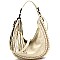 2-Way Laser-Cut Double Tassel Accent Expandable Hobo