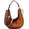 2-Way Laser-Cut Double Tassel Accent Expandable Hobo