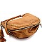 2-Way Laser-Cut Double Tassel Accent Expandable Hobo