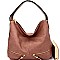 LYY0021W-LP  Zipper Accent Double-Compartment Hobo Wallet SET