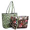 Laser Cut See Thru Shopper & Leopard Flower Crossbody 2-in-1 Set