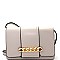 MY6-6787-LP Chain Accent Classy Flap Shoulder Bag