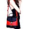 MA3016-LP Push-lock Color Block Convertible Backpack Satchel