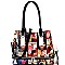 Magazine Print Zipper Accent 2 in 1 Tote Value SET MH-MB5007S