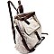 MC0021-LP Tweed Two-Tone Convertible Fashion Backpack