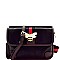 Bee Charm Color Block Striped Compartment Shoulder Bag MH-MC0040