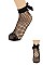 Package of 12 Fishnet Bow Tie Ankle Socks LA-ASK2088