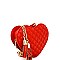 ML1004-LP Tassel Accent Quilted Heart-Shape Chain Shoulder Bag