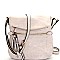 ML2107-LP Woven Detail Multi Pocket Fold-Over Cross Body