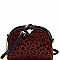 Bee Charm Faux-Fur Leopard Dome Shoulder Bag MH-MO7266