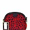 Bee Charm Faux-Fur Leopard Dome Shoulder Bag MH-MO7266