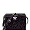 Bee Charm Faux-Fur Leopard Structured Shoulder Bag MH-MO7267