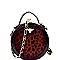 Bee Charm Faux-Fur Leopard Round Shoulder Bag  MH-MO7268