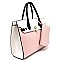 MS1309CS-LP  Padlock Accent 2 Tone Oversized Structured Satchel Set