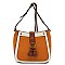 Fashion Colorblock Tassel Crossbody Bag