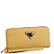 Triangle Logo Zip-around Slim Wristlet Wallet