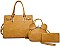 3 IN 1 SMOOTH SATCHEL EARS MINI BAG AND CLUTCH SET