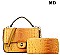 Crocodile Top-Handle Medium Flap Shoulder Bag Wallet Set