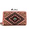 Montana West Turquoise Stone Aztec Embroidery Wallet