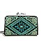 Montana West Turquoise Stone Aztec Embroidery Wallet